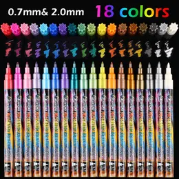 Markers 624 Colors Acrylic Metallic Marker Pens Fine Point Paint Pen Art Permanent Painting for Cards Signature Lettering 230608