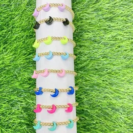 Strand 10PCS Dainty Chain Link Bracelets Bangles For Women Gifts Star/Moon/ Heart Bead Punk Jewelry