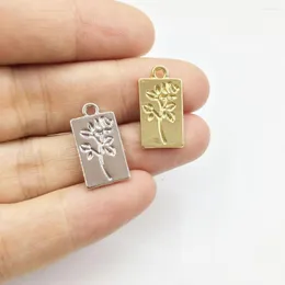 Charms eruifa 20pcs 10 16 мм цветочный принт с подвеской из цинкового сплава