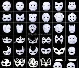 Party Masks Festive Supplies Home Garden Diy Environmental Protection White Masquerade Mask Halloween Blank Hand Ding Facemask T2446098