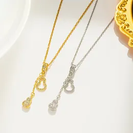 Jóias de design de ouro 18k Colares de cabaça de design feminino Colar de pingente de prata Jóias de luxo no pescoço presente para acessórios de namorada atacado