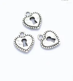 Charms 10st Heart Lock 16 14mm Tibetan Silver Color Pendants Antika smycken som gör DIY Handgjorda hantverk F0920