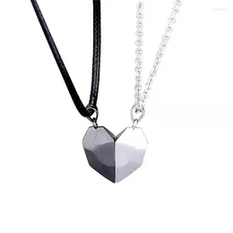 Pendant Necklaces Magnetic Heart Couple Necklace For Women Men 2023 In Link Chain Neck Aesthetic Vintage Accessories