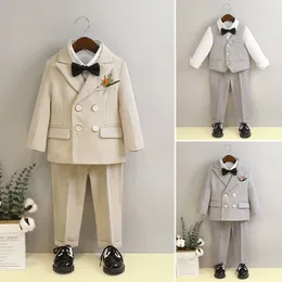 Suits Baby Boys 1 Year Luxurious Birthday Dress Kids Beaufitul Pograph Suit Children Formal Wedding Performance Tuxedo Set 230608