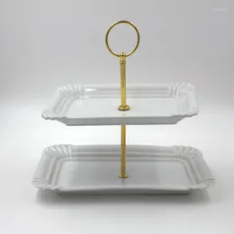 Bakeware Tools Wedding Plate Stand Decoration Parties Birthday 2/3 Layers Dessert Tray Shelf Cake Stick Handle Montering Hårdvara