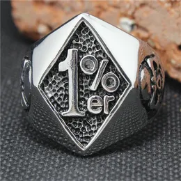 Кластерные кольца 2023 Cool 316L Biker из нержавеющей стали 1% ER Skull Ring Mens Modcycle Band Party