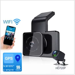 K10 3.0 인치 자동차 DVR WiFi GPS FHD 1080P 비디오 대시 카메라 레코더 리어 뷰 카메라 나이트 비전 자동 카메라