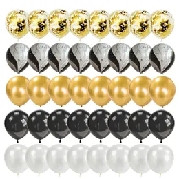 Other Event Party Supplies 40pcs 10inch Black Gold Balloon Wedding Birthday Decoration Balloons Latex Confetti Marble Baby Shower Mothers Day 230608