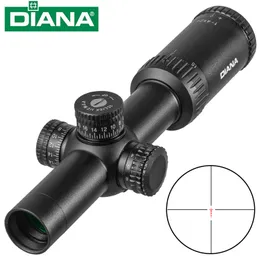 DIANA 1-4X24 retículo tático riflescope com miras de caça alvo torres para mira óptica rifle sniper
