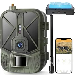 Hunting Cameras 4G LIVE Video10000mah lithium battery Cellular Trail Camera 36MP4K Wireless Game APP Cloud Service Waterproof IP66 Wildlife Cam 230608