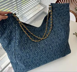 deluxe Denim jacquard graphy icare tote bags 5A high quality Large capacity shoupping bags handbag women luxury designer shoulder bag chain tote wallets