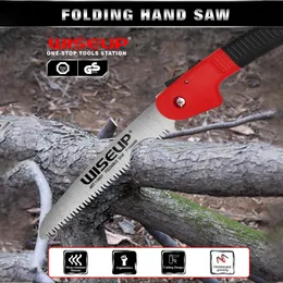 Zaag Wiseup Folding Saw Portable Camping Hand Saw med Gear Lock Carbon Steel Blad Gardening Trimning Woodworking Handverktyg