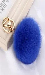designer keyring selling New Length Rabbit Fur Ball Cell Phone Car Keychain Pendant Handbag Charm Key Chain PomPom Charm3817507