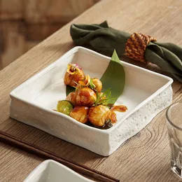 Płyty Stylowy kwadratowy ceramiczny obiad francuskie danie z przekąskami restauracja stołowa zastawa stołowa molekularna kuchnia artystyczna potrawy koncepcji