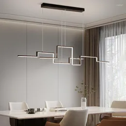Pendelleuchten Moderne einfache Stil LED-Lampe für Esszimmer Küche Bar Wohnzimmer Deckenleuchter Schwarz Kunst Design Hängeleuchte