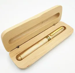 2021 Wood Ball Point Pennor och trälåda Set Business Gift Decoration Writing Office Pen Stationery Supplies