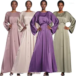 Etniska kläder afrikansk lös mantel islam arabiska fasta kläder kaftan eid muslimska kvinnor satin maxi klänning abaya dubai kalkon femme musulman