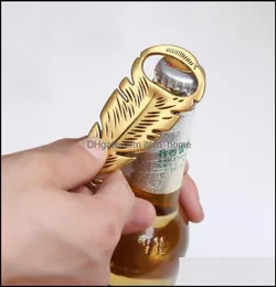 Other Event Party Supplies Festive Home Garden Wedding Favor Gold Feather Bottle Opener Drop Delivery 2021 Qi0Lo8832180