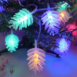 弦楽クリスマスツリーの装飾ライトLED Pine Nuts Garland String Outdoor Outdoor for Home Party Year Decor