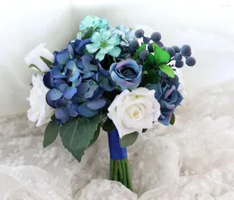 Wedding Flowers Korean Bride Holding Blue Rose Simulation Po Studio