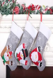 2021 Luminous Christmas Stocking Gift Bag Grey с огнями в канун канун. Подвеска