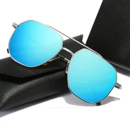 Óculos de sol de luxo top designer de lentes polaroid óculos masculinos óculos sênior para mulheres armação de óculos vintage metal óculos de sol com caixa 15 16