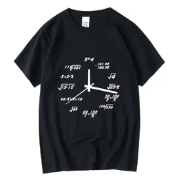 Męskie koszulki Xinyi Męska koszulka 100% bawełniany swobodny zabawny zegar matematyki druk Summer luźna koszulka o nokół dla mężczyzn T-shirt z krótkim rękawem Męskie topy 230608
