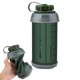 Vattenflaskor 750 ml fällbar vattenflaska vikbar mjuk kolv fällbar sportväska Collapsible Drink Rinnande camping Vandring Klättringsflaskor 230608