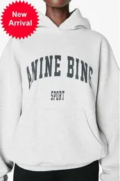 Oqa6 Anine Bing Women Designer Hoodie Sport Classic Hooded Print Fleece Sweatshirt Grey Fashion Hoodies Pullover 2023 Sports Trend Fashion