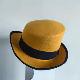 Geniş Memul Şapkalar Kova Beyaz Siyah Kırmızı Üst Şapka Erkekler İçin Kadın Raditasyonal Fedoras Hatter Sihirbaz UNISEX Steam Punk Cosplay Kostüm 230608