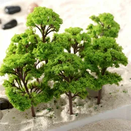 Dekoratif Nesneler Figürinler 10pcs 4-12cm Ho OO ölçekli Model Ağaçlar Tren Demiryolu Düzeni Wargame Manzara Minyatür Ağaç Dekorasyonu 230608