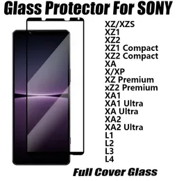 Protetor de tela de telefone de vidro temperado de cobertura completa premium para sony xz xzs xz1 xz2 xz1-compact XA X XP XA1 Ultra L1 L2 L3 L4 vidro ATACADO