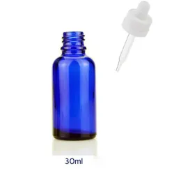 1oz Blue Glass Dropper Bottles Vials Essential Oil 빈 병 유리 아이 드롭퍼 Dhl Free