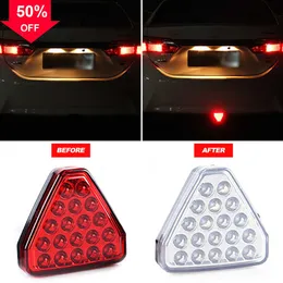 New 12V Car F1 Style Triangle Red LED 3rd Rear Bumper Tail Stop Strobe Light Universal Car Center Brake Lights Accessories