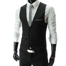Herrdräkter blazrar 2023 Ankomstklänning Vests för män Slim Fit Mens Suit Vest Male Waistcoat Gilet Homme Casual Sleeveless Formal Business Jacket 230609