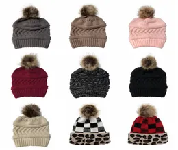 Winter Women Knitted Hat Warm Pompom Wool Hat Ladies Skull Beanie Solid Female Outdoor Caps ZZA34514707819
