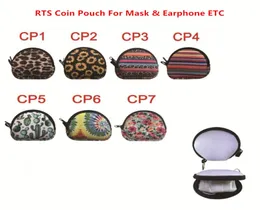 New MultiFunction Neoprene Small Coin Purse Coin Purse Face Mask Holder For Earphone Bags Zipper Change Purse Zipper Coin Pouch Wi2379353