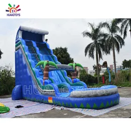 Summer outdoor water slide for kids 18ft 20ft 22ft blow up water slide inflatable tropical marble kids water slide