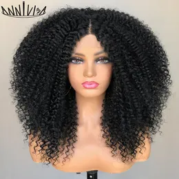 Lace Wigs Lace Front Wig Afro Kinky Curly Wigs Para Mulheres Peruca de Cabelo Sintético Prepened Heat Resistant Fiber Hair Glueless Lace Frontal Wig 230608