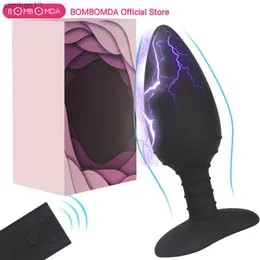 Plugue anal de choque elétrico Dildo Vibrador Massageador de próstata Vibradores remotos sem fio Brinquedos sexuais para homens adultos Brinquedos sexuais para mulheres L230518