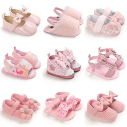 First Walkers Summer Fashion born Pink Baby Shoes Antiderrapante Pano Bottom Shoes Para Meninas Elegante Respirável Lazer Baby First Walking Shoes 230608