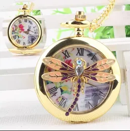 Pocket Watches Butterfly Fashion Quartz Hollow Out Necklace Pendant Watch Gift