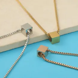 Hänge halsband fnixtar 10st spegel polska rostfritt stål kubpärlor diy par för kvinnors mäns mode smycken gåvor