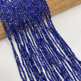 Beads Natural Stone Round Lapis Lazul Faceted Exquisite Loose Spacer Beaded For Jewelry Making DIY Necklace Bracelet Accessories