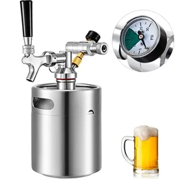 Vevor Beer Mini Keg 68 Oz、Mini Keg Growler W Tap Faucet、Pressurized Growler 304ステンレス鋼、Pressurized Beer Growler with CO2 Pressur
