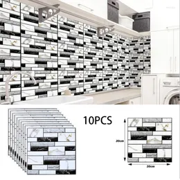 Papel de parede 10 pçs Impressão 3D removível Autoadesivo à prova d'água Imitação Azulejo Adesivo de parede Faça você mesmo Decoração para casa Artes Adesivos 30x30cm