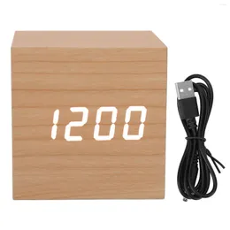 Watch Boxes Wooden Digital Alarm Clock Eye Protection Multifunctional Portable LED Wood Adjustable Large Display For Home Decoration