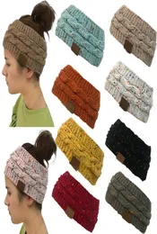 Hairband Colorful Knitted Crochet Headband Winter Ear Warmer Elastic Hair Band Wide Hair Accessories ponytail hat2709396