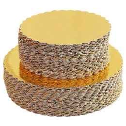 Other Bakeware 510PCS Gold Cakeboard Rotondo usa e getta Torta Circle Base Boards Piatto torta Rotondo Dessert Cerchio Base per Cakeboard 81012inch 230608