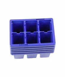 10 pçs potes de plástico para berçário 6 furos bandeja de mudas de planta placa de broto bandeja de jardim caixa de ferramentas cor azul inteiro4447802